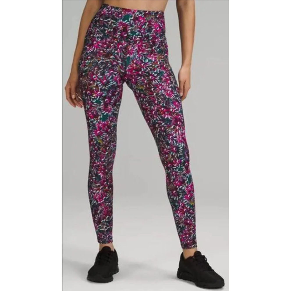 Lululemon Womens Base Pace High-Rise Tight 28" Brushed Floral Electric Size 0